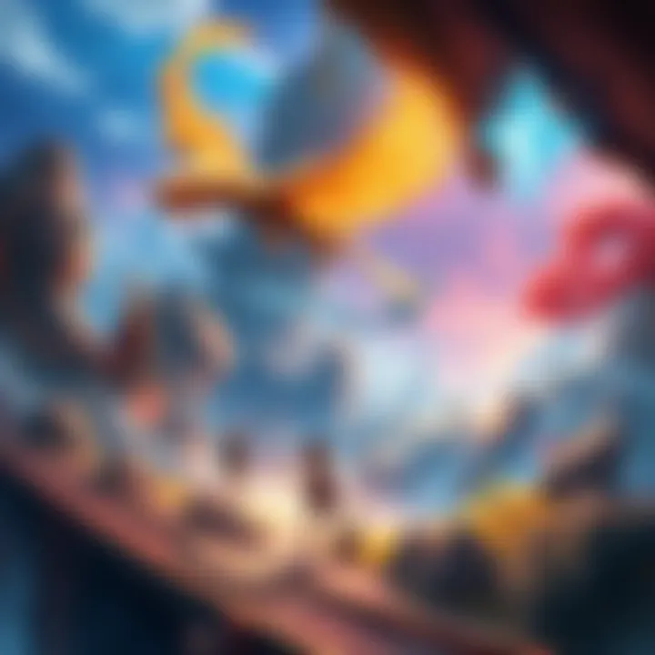 A vibrant scene from Mythical x5 showcasing unique characters and enchanting landscapes.