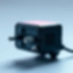 A broken Nano 3S AC adapter with visible wear and tear, showing the connection port and damaged cable.