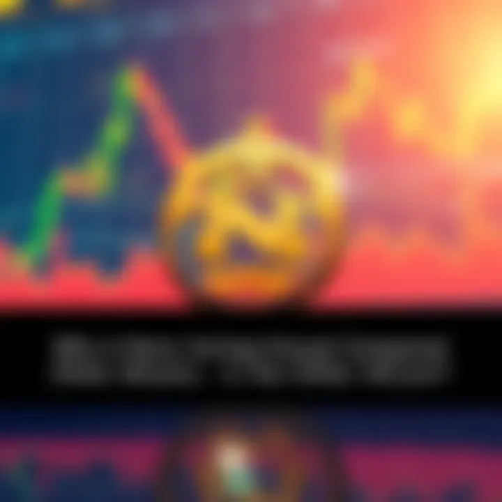 An illustration of Nano cryptocurrency symbol against a backdrop of fluctuating market graphs, showcasing its unique behavior in the altcoin market.
