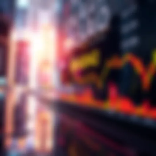 A stock market chart showing NASDAQ reaching an all-time high, with a backdrop of struggling cryptocurrency graphics.