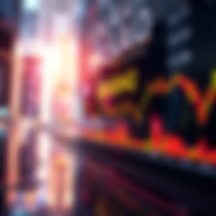 A stock market chart showing NASDAQ reaching an all-time high, with a backdrop of struggling cryptocurrency graphics.
