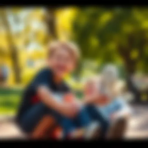 Nate and his little brother sharing a joyful moment while playing in a sunny park, showcasing their strong bond and laughter.