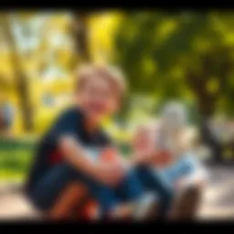 Nate and His Brother Playing Together Nate and his little brother sharing a joyful moment while playing in a sunny park, showcasing their strong bond and laughter.