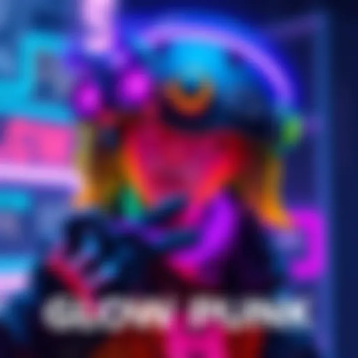 A vibrant neon character showcasing cyberpunk style, featuring bright colors and striking design elements typical of the Glow Punk NFT collection.