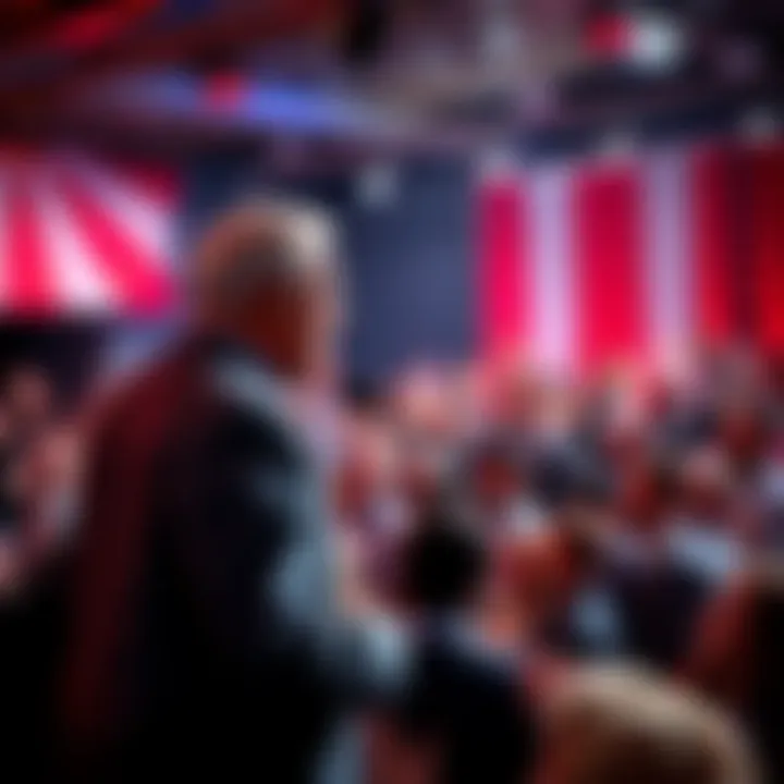 The new governor addresses a cheering crowd at a public event, sharing plans for state improvement.