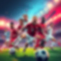 Illustration showing new teams added to Sorare, including English and Portuguese clubs, with a visual emphasis on soccer.