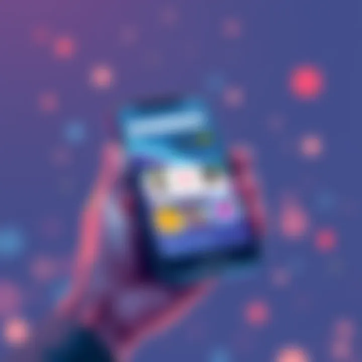 New App Features Update Illustration showing a smartphone displaying the app with new features and ad placements