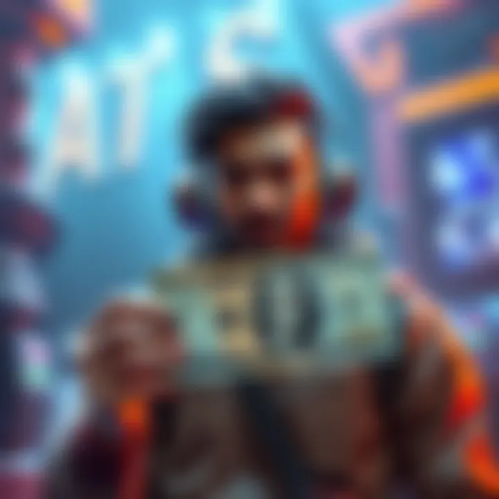 A new player in Atlas holding a $100 bill, looking for advice on spending in the game.