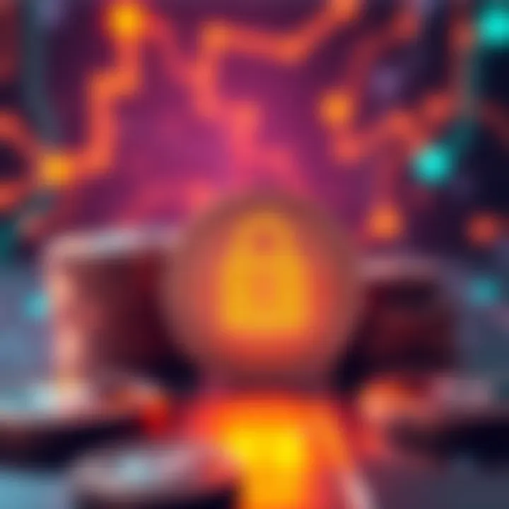 Illustration showing digital coins with a lock symbol, representing new stablecoin regulations and consumer protection