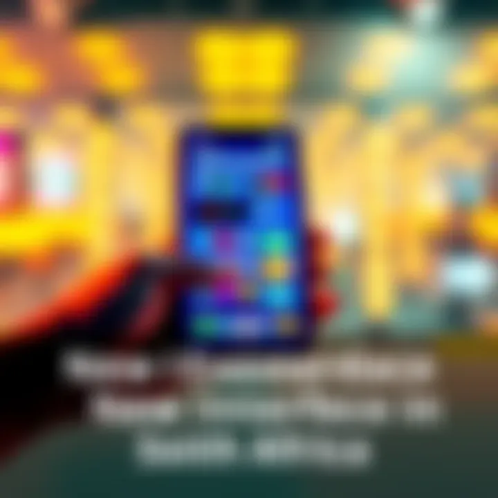 A bright and modern user interface displayed on a smartphone screen, showcasing colorful design elements and user-friendly layout