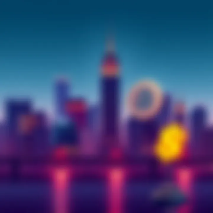 Illustration of New York City skyline with a dollar sign and cryptocurrency symbols, indicating the new tax on transactions