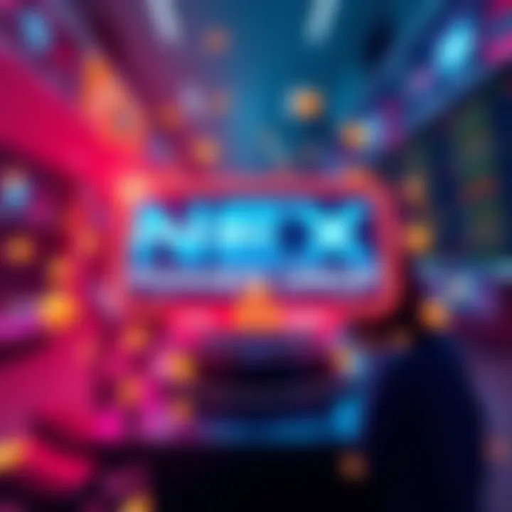 Graphic showing the NEX Powerdrop event with trading icons and USDT symbol, highlighting the prize pool and dates.