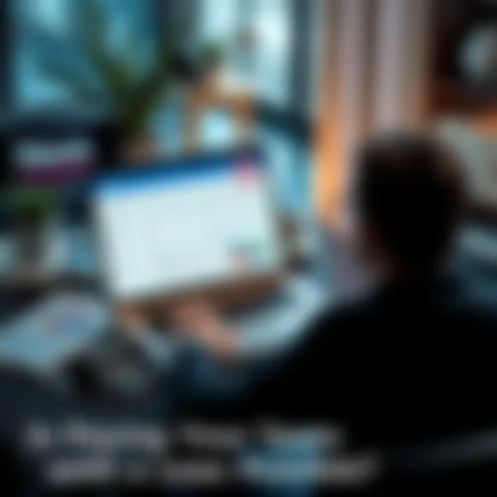 A person considering financial options with a laptop open showing Nexo loan details and tax documents nearby.