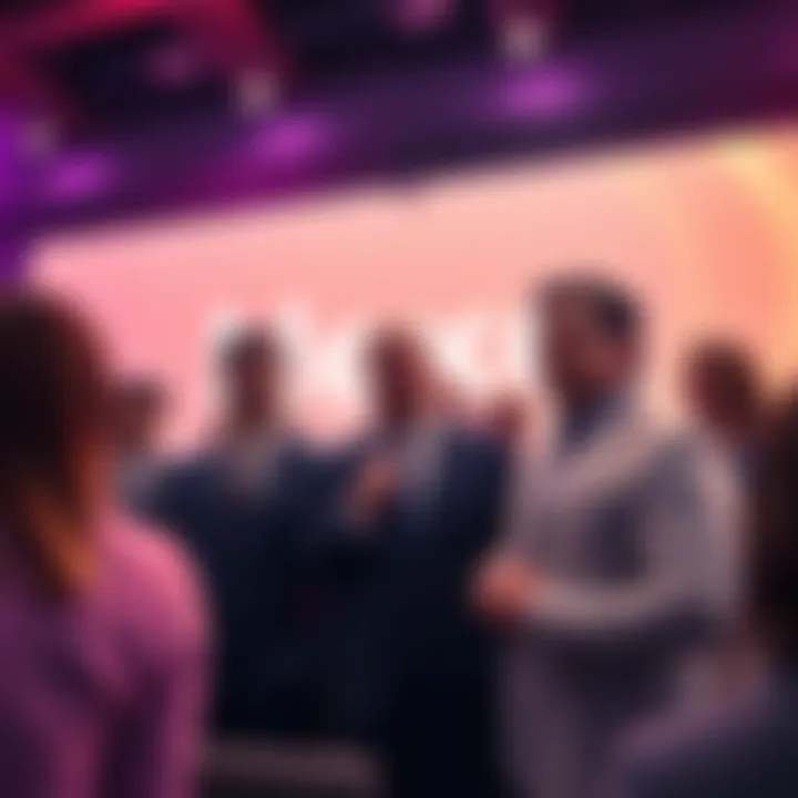 Nexo's Fresh Start in the U.S. Nexo team presenting their services at a business event in the U.S., showcasing digital wealth management solutions.