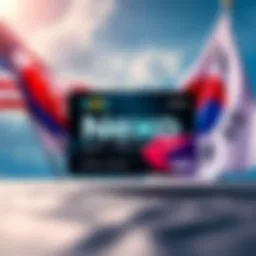 Nexo Card Launch Nexo Card displayed with a backdrop of U.S. and Korean flags, symbolizing market expansion and new opportunities.