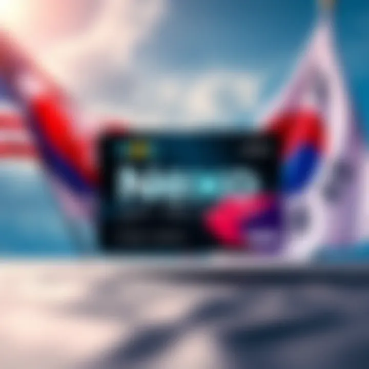 Nexo Card Launch Nexo Card displayed with a backdrop of U.S. and Korean flags, symbolizing market expansion and new opportunities.