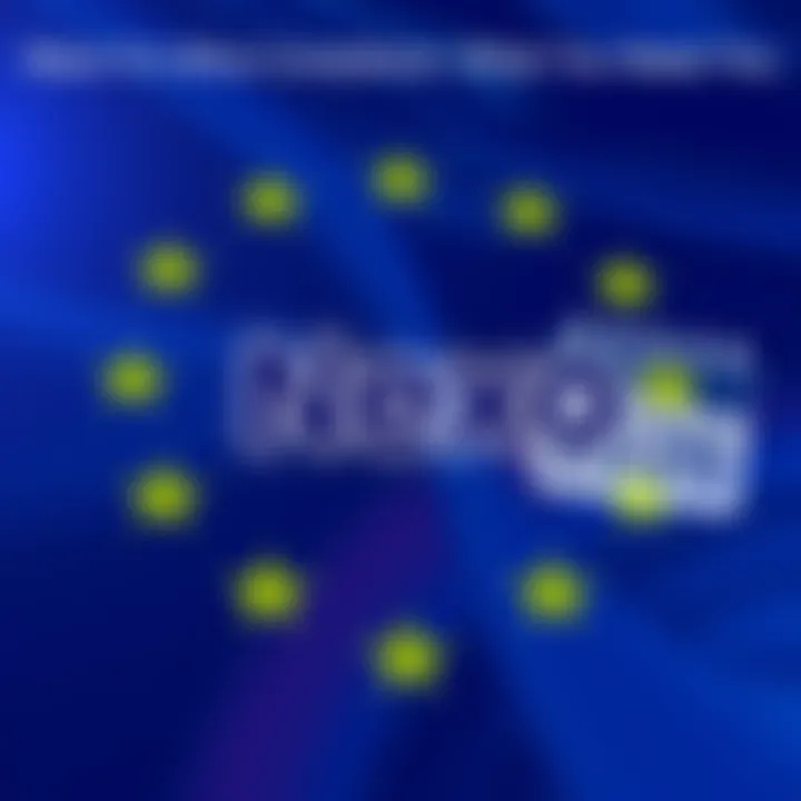 Nexo logo with a background featuring the European Union flag and a calendar marking July 2026, symbolizing compliance and service access in Europe.