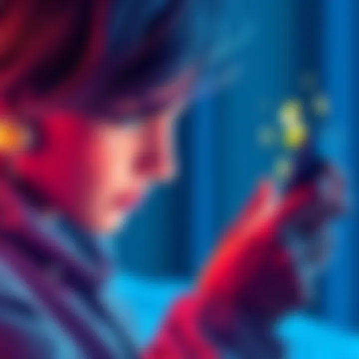 A worried person looking at their phone, showing a frozen account screen with money symbols around, representing Nexo's withdrawal issues.
