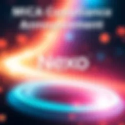 Nexo MICA Compliance Announcement Nexo logo with a graphic representation of compliance and regulation