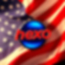 Nexo Returns to US Market Nexo's logo with a backdrop of the US flag, symbolizing its return to the US market.