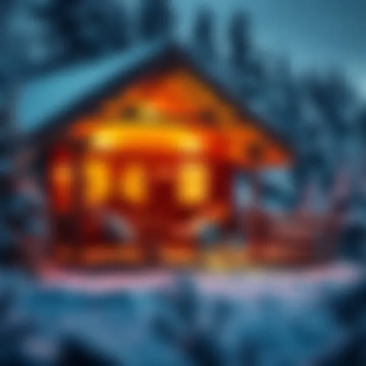 A visual representation of holiday homes in Finland with NFTs, featuring a cozy cabin and digital tokens symbolizing investment opportunities.