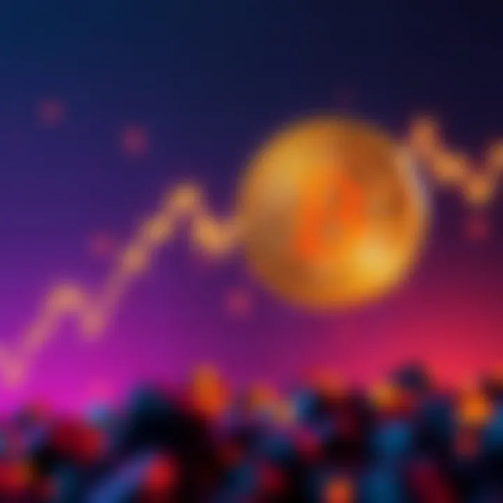 Graph showing a downward trend in NFT values with Bitcoin symbol overlay