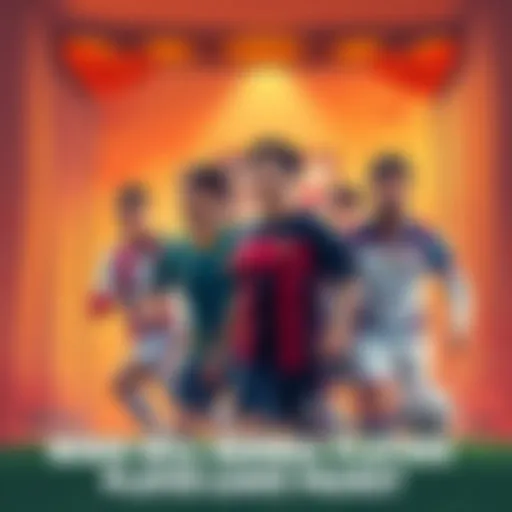 Illustration showing normal league players from MLS, K-league, and J-league in a pack opening scene