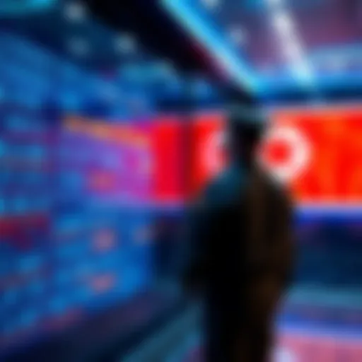 A military member stands near a digital display showing cryptocurrency symbols and a North Korean flag, indicating a cyber threat.