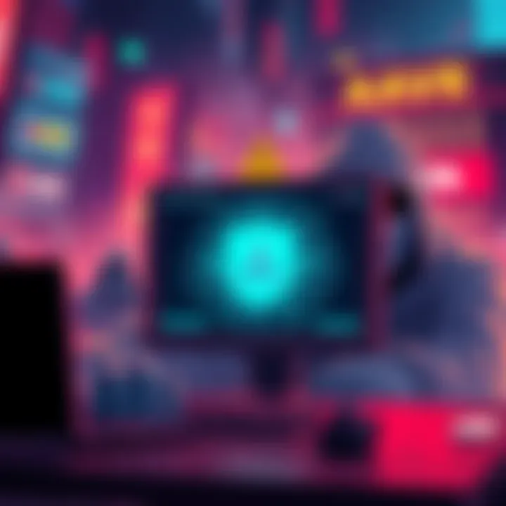 Illustration of North Korean hackers exploiting the AAVE token, showing a digital screen with crypto symbols and a warning sign.