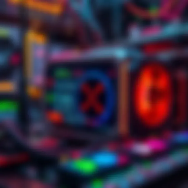 A close look at the NR7 XRP miner device with a digital interface displaying mining stats and cryptocurrency icons.