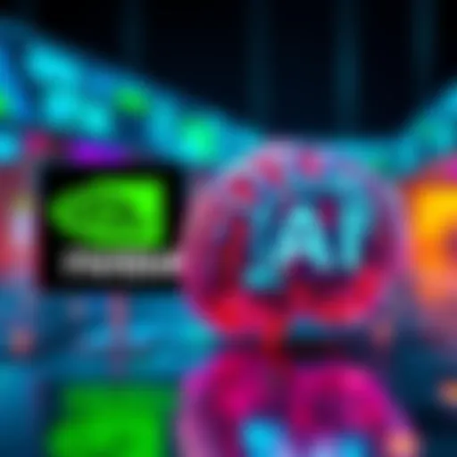 Graphic showing Nvidia's logo alongside the OpenAI logo with a visual of a digital brain symbolizing artificial intelligence.