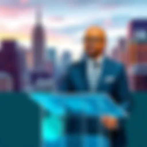 Mayor Eric Adams stands at a podium, announcing the formation of a crypto advisory council in New York City, with a backdrop of the city skyline.