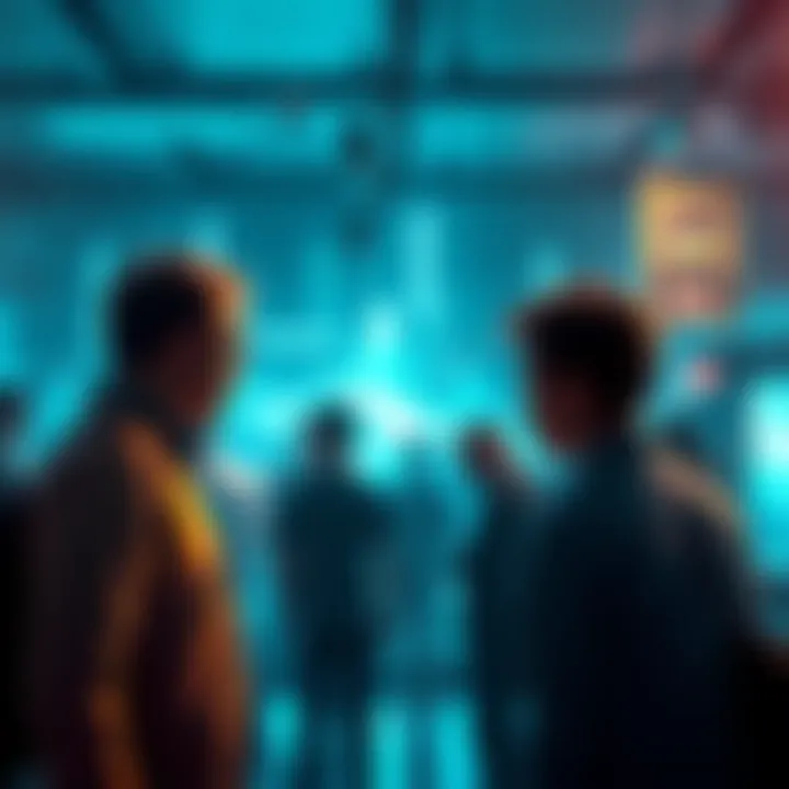 A visual representation of uncertainty surrounding Ocean Protocol and Fetch with concerned people discussing in the background.