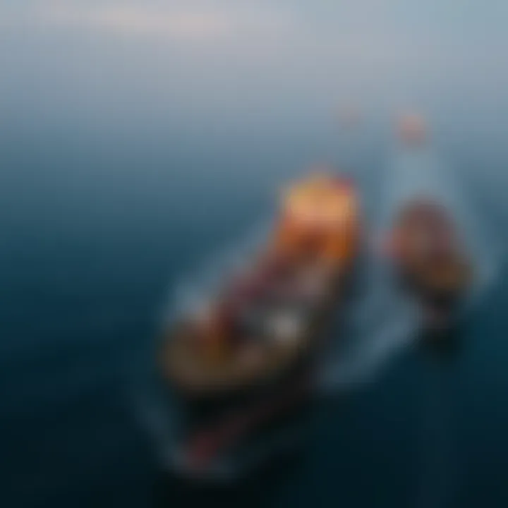 A line of oil tankers navigating through the Strait of Hormuz, highlighting the importance of this route for global oil supply amidst rising tensions.