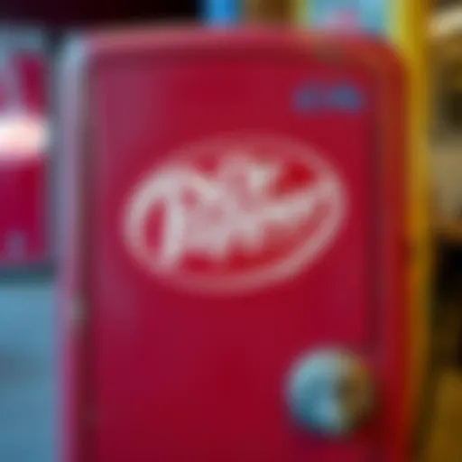 An old Dr Pepper dispenser needing restoration with rusty parts and faded logo