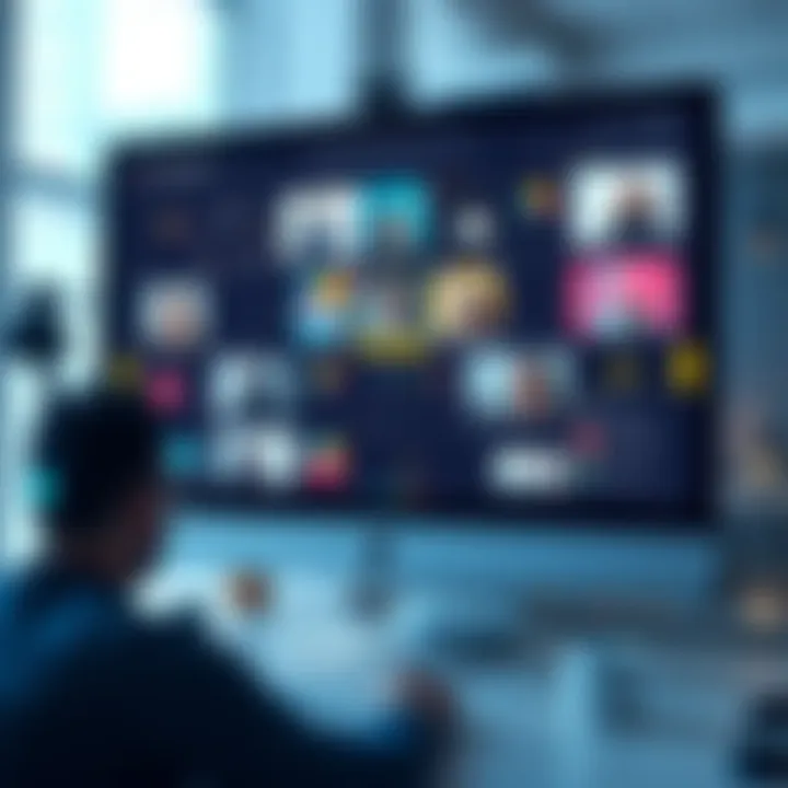 A computer screen displaying various online hackathon events with people collaborating virtually.