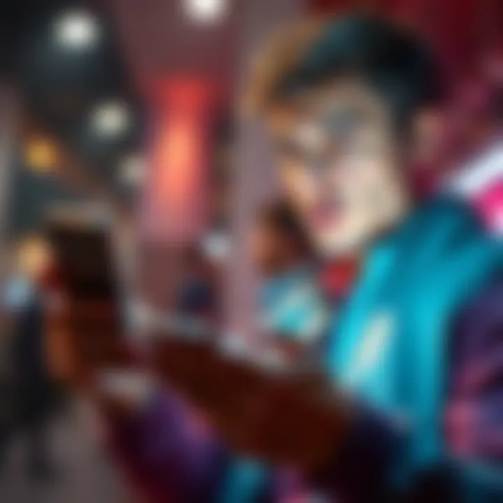 A person using a smartphone to make an online payment without entering a pin, showing a concerned expression.