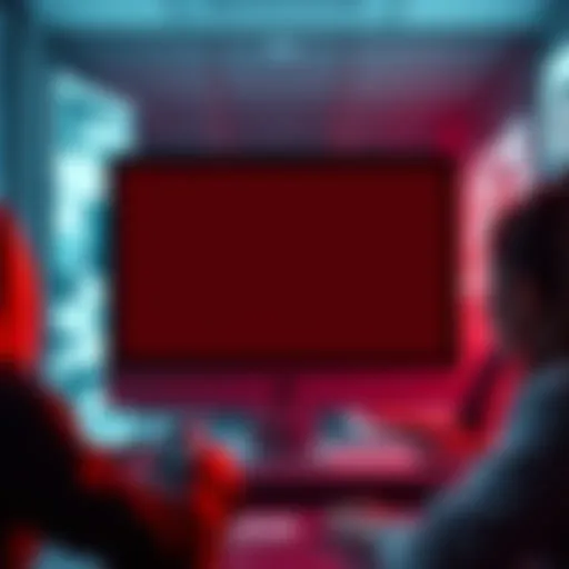 A computer screen displaying a blank webpage, symbolizing a sudden online platform disappearance, with shocked expressions on people's faces.