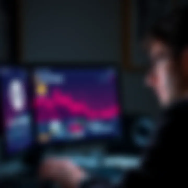 Online Wallets Safety A person looking at a computer screen displaying Electrum and Exodus online wallets with a thoughtful expression