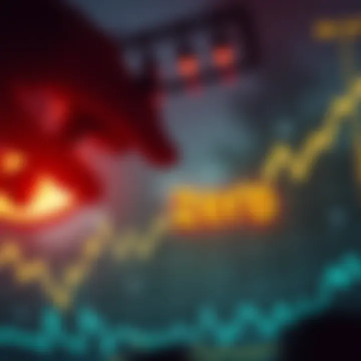 A graph showing the drastic decline in Opulous token price reaching zero, with worried investors in the background.