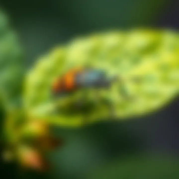 A close-up of an Orchard Bug on a green leaf, representing the pest's impact on ZEC market dynamics.