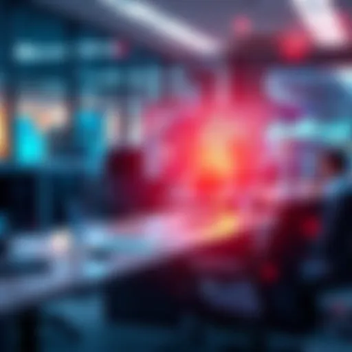 A visual representation of Otonomii AI software analyzing financial data, showcasing workflow improvements in an office setting.
