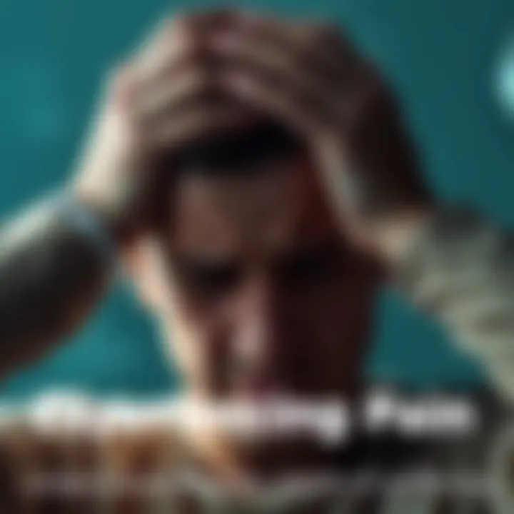 Individual expressing distress with hands on their head, symbolizing emotional and physical suffering.