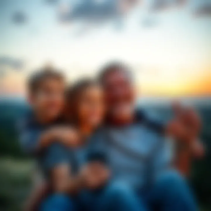 A parent happily spending quality time with their children after selling Bitcoin for profit
