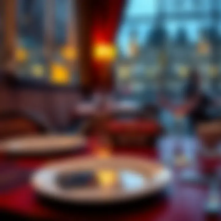 A restaurant table in Paris showing a non-EU card beside an empty plate and wine glass, representing extra charges for foreign cards.