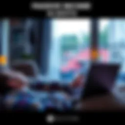 A person relaxing at home with a laptop, showing cryptocurrency graphics on the screen, symbolizing earning passive income.