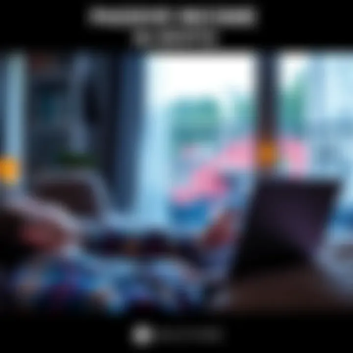 A person relaxing at home with a laptop, showing cryptocurrency graphics on the screen, symbolizing earning passive income.