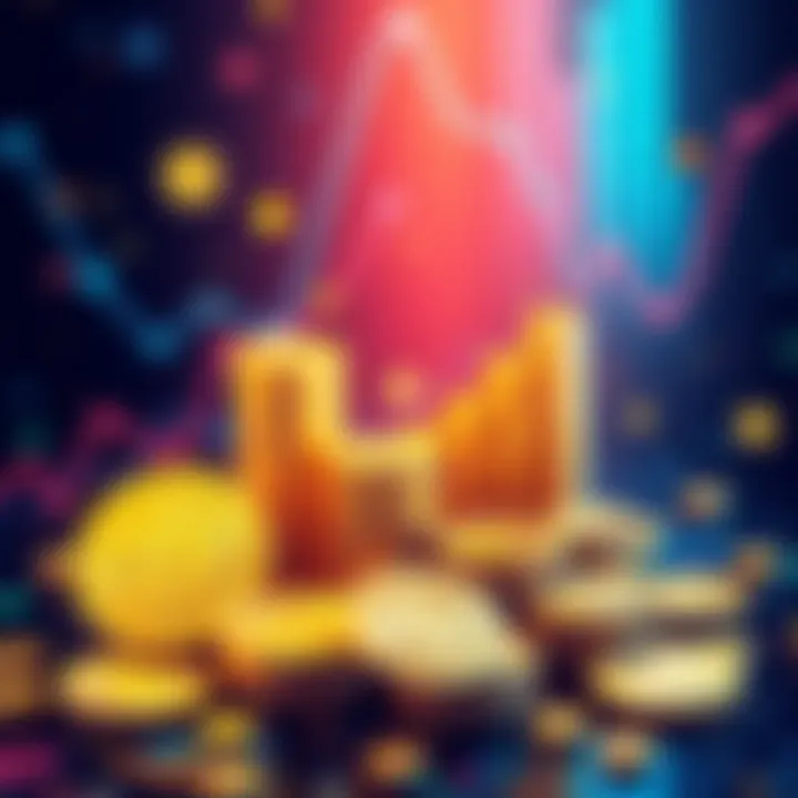 Passive Yield Options in DeFi Illustration showing passive yield options like staking and liquidity pools in decentralized finance, with coins and graphs representing steady earnings.