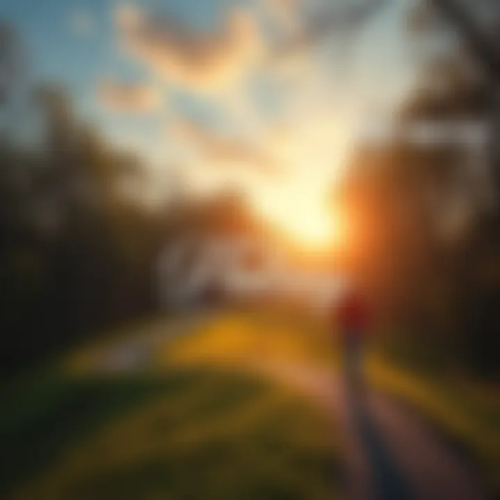 A person walking along a winding path surrounded by trees, symbolizing a journey of recovery and hope after loss.