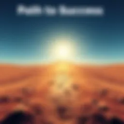 Path to Success A clear pathway with footprints leading towards a bright horizon, symbolizing the journey to success.